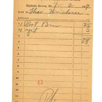 Firnbach and Raupp Receipt 1919