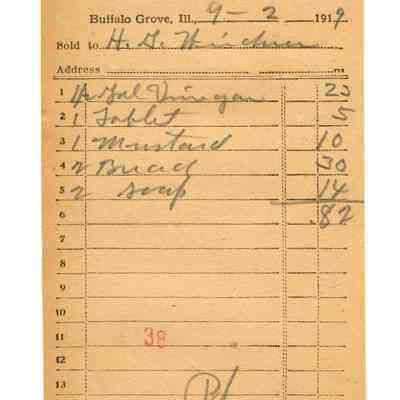 Firnbach and Raupp Receipt 1919