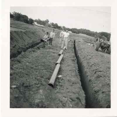 Laying Pipe for Emmerich Park Sewer Lines, C. 1968