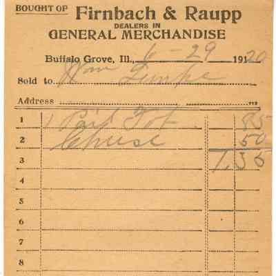 Receipt, 1920