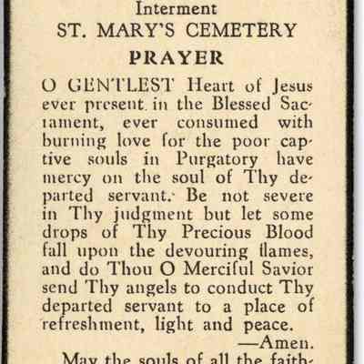 John F. Draper Funeral Prayer Card