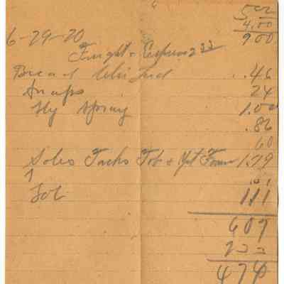 Receipt, 1920