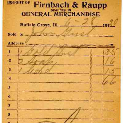 Receipt, 1920