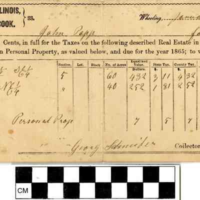 John Popp Taxes Receipt 1883