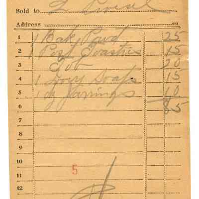Firnbach and Raupp Receipt 1919