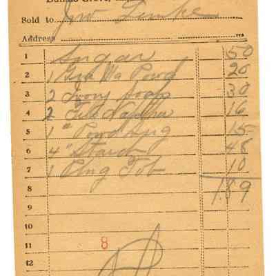 Firnbach and Raupp Receipt 1919