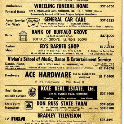 Buffalo Grove Directory 1970-1971