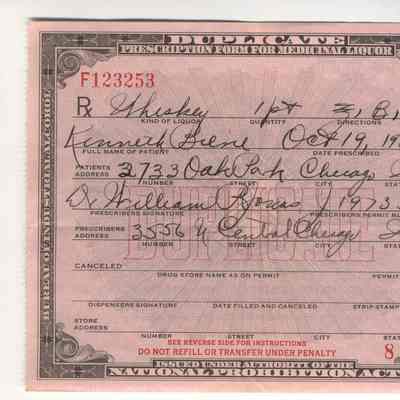 Duplicate prescription for for medicinal liquor; form 1403
