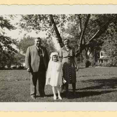 Mary Jo First Communion, John Weidner, Ellen Ray (Godparents)