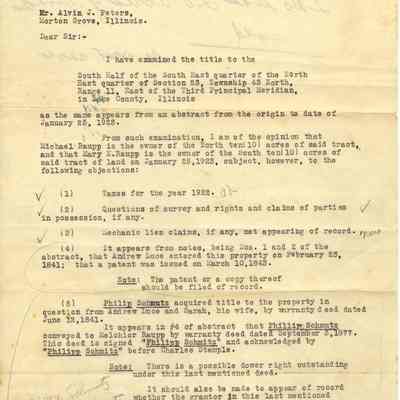 Letter of Title 1923
