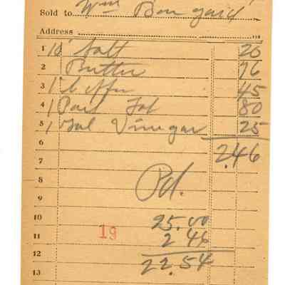 Firnbach and Raupp Receipt 1919