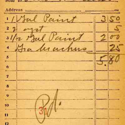 Firnbach and Raupp Receipt 1919