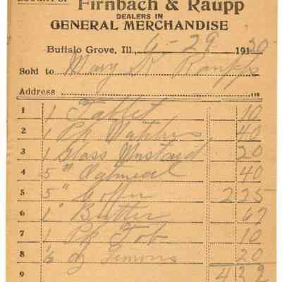 Receipt, 1920