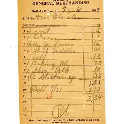 Firnbach and Raupp Receipt 1919