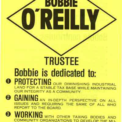 Bobbie O'Reilly Election Pamphlet 1983