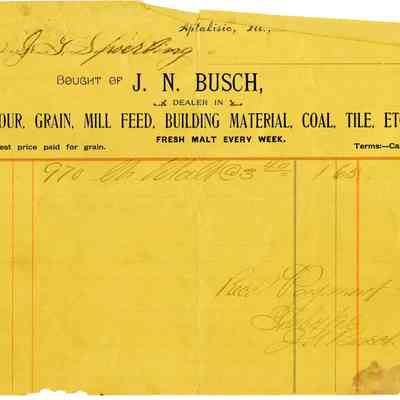 J.G. Spoerlein Receipt