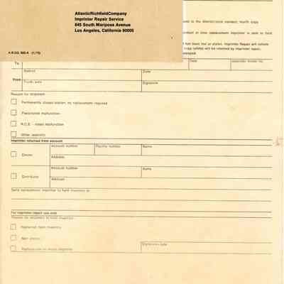 Imprinter Transmittal Form