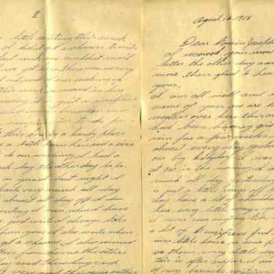 WWI Letter, Aug 16, 1918