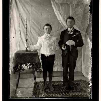 First Communion Photo of Two Boys
