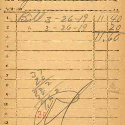 Firnbach and Raupp Receipt 1919