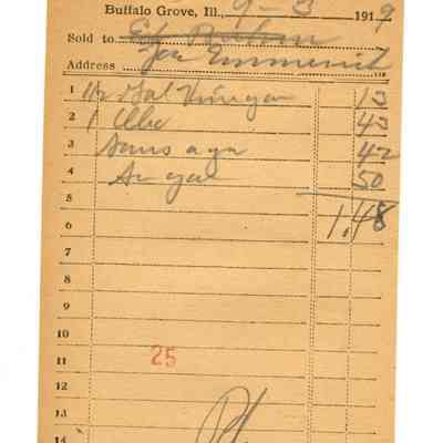 Firnbach and Raupp Receipt 1919