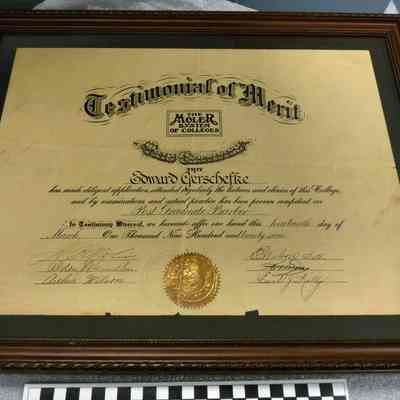 Testimonial of Merit Edward Gerscheke