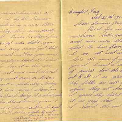 WWI Letter, Feb 21, 1919