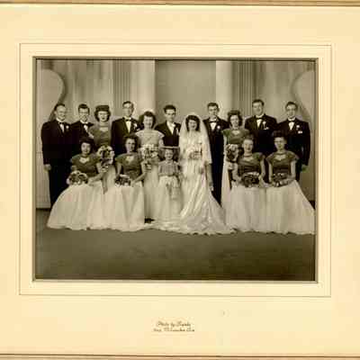 Raymond Brehm and Lorraine Bernhardt Wedding Party, 1947