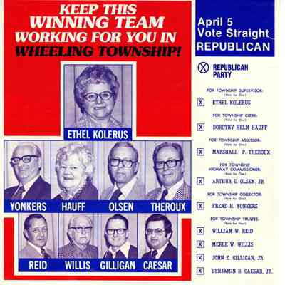 Wheeling Township Republican Election Pamphlet C. 1980