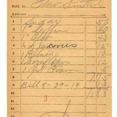 Firnbach and Raupp Receipt 1919