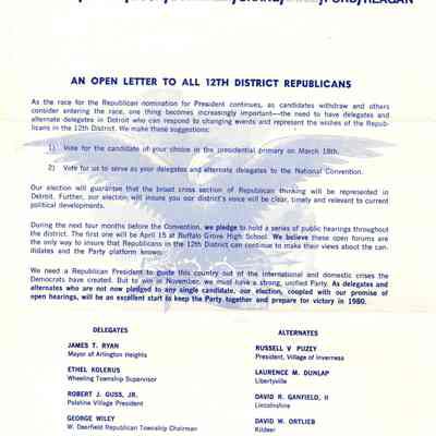 Pamphlet - 12th District Republicans 1980s