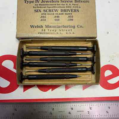 Screw Drivers Jewelers Set 6 Welsh