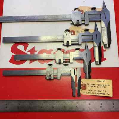 Caliper Slide Caliper Square E. G. Smith (4) 10",8", 6",6' w/fine adj. screw