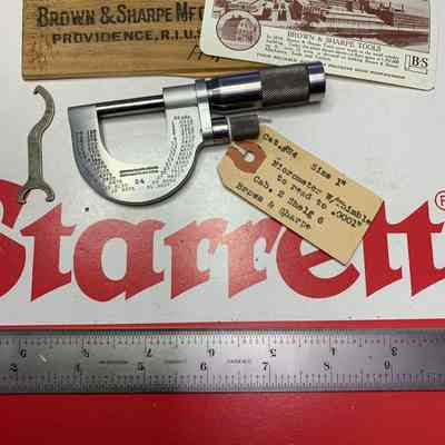 B & S Catalog #24 Micrometer w/Thimble to Read .0001