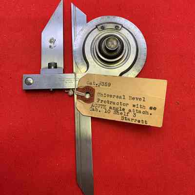 Protractor Universal Bevel Starrett #359 w/Acute Angle Attachment