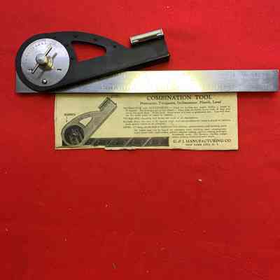 Protractor, Tri-square,Inclinometer, Plumb, Level Combination Tool G. & J. Mfg.