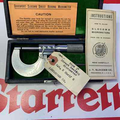 Slocomb Catalog # Micrometer Direct Reading