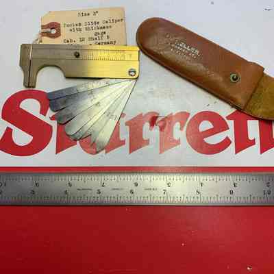 Caliper Slide Caliper Pocket w/thickness gage H. Heller Perfecto 3"