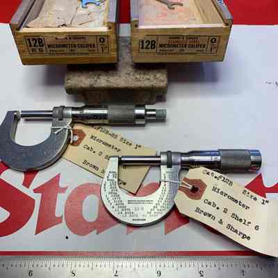 B & S Catalog #12B Micrometer Stainless One w/RS One w/out