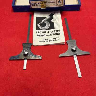 Depth Gage Rule w/Rod B & S No. 615 6 Inch