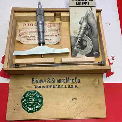 B & S Micrometer Depth Gage #607 RS 0-3" 4" Base