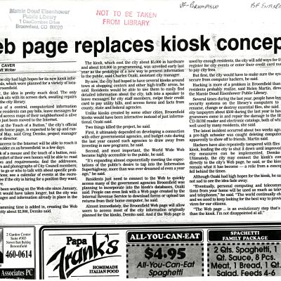 Web page replaces kiosk concept