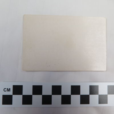 Back of card.: Origsize: 4" (w) x 2.5" (l); Origformat: Artifact