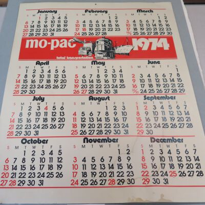 Missouri Pacific Railroad Calendar