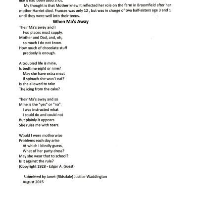 Poems Written and Collected by Frances Cron Ridsdale