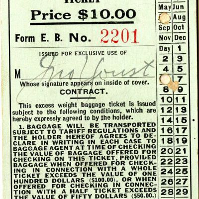 Baggage Ticket for the Chicago, Rock Island & Pacific Railway