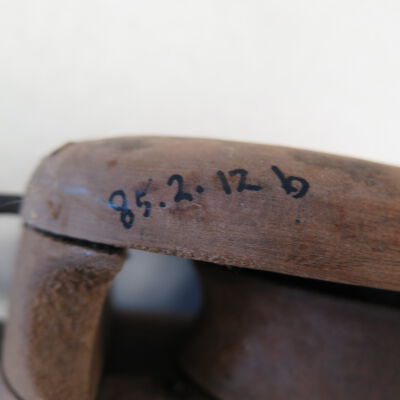 Number detail on part b.: Origsize: 4" (w) x 9" (l) x 3"; Origformat: Artifact