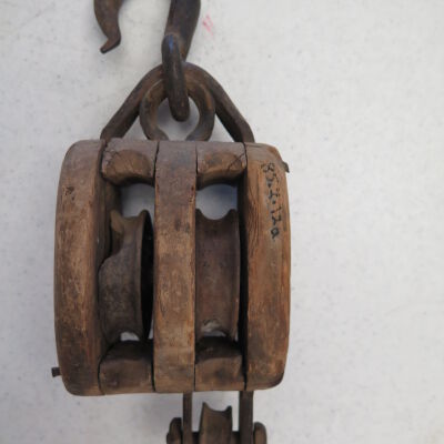 Part a block and tackle.: Origsize: 4" (w) x 9" (l) x 3"; Origformat: Artifact