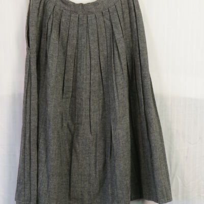 Gray Pleated Wool Skirt