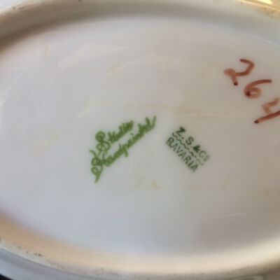 Maker"s marks on bottom of dish.: Origformat: Artifact